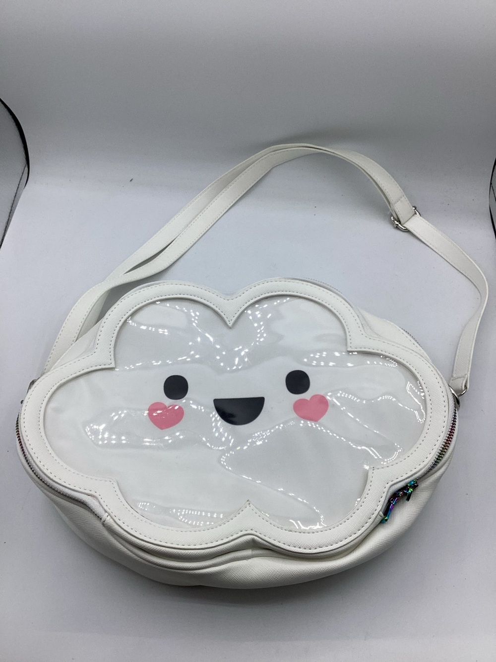 Robo Roku Cutie Cloud ITA Bag/Backpack made of Vegan Leather, with kawaii face